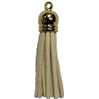 50mm Cream Leather Look Tassel