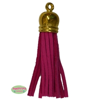 50mm Hot Pink Leather Look Tassel