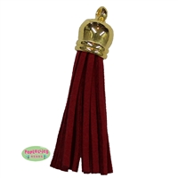 50mm Red Leather Look Tassel