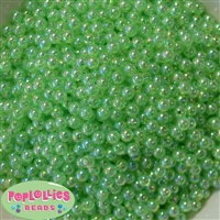 6mm AB shiny coated Clear Lime Green Spacer Beads 50pc
