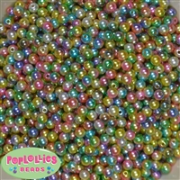 6mm Rainbow Ombre Pearl Spacer Beads