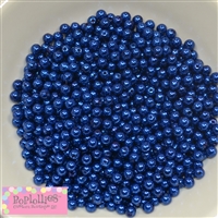 6mm Royal Blue Pearl Spacer Beads