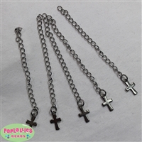 Cross Silver Tone Extension Chains