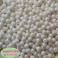 6mm Matte White Pearl Spacer Beads