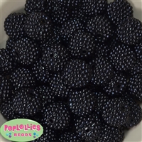 20mm Black Berry Acrylic Bubblegum Beads