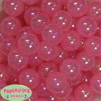 20mm Pink Shiny AB Bubble Style Acrylic Gumball Bead