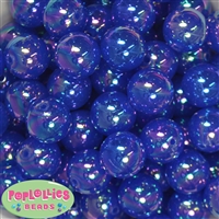 20mm Royal Blue Shiny AB Bubble Style Acrylic Gumball Bead