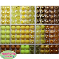 Bulk Mix of Yellow Bubblegum Beads 120pc