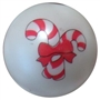 20mm Candy Cane Print on a White Matte Bead