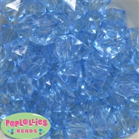 20mm Clear Blue Ice Cube Bubblegum Bead Bulk