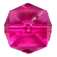 20mm Clear Hot Pink Ice Cube Bubblegum Bead