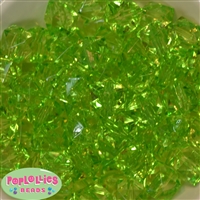 20mm Clear Lime Ice Cube Bubblegum Bead Bulk