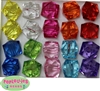 20mm Clear Mix Color Ice Cube Bubblegum Beads