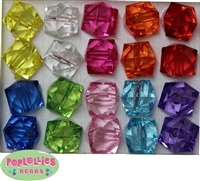 20mm Clear Mix Color Ice Cube Bubblegum Beads