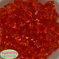 20mm Clear Orange Ice Cube Bubblegum Bead
