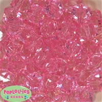 20mm Clear Pink Ice Cube Bubblegum Bead Bulk