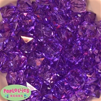 20mm Clear Purple Ice Cube Bubblegum Bead