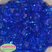 20mm Clear Royal Blue Ice Cube Bubblegum Bead
