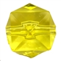 20mm Clear Yellow Ice Cube Bubblegum Bead