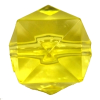 20mm Clear Yellow Ice Cube Bubblegum Bead