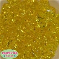 20mm Clear Yellow Ice Cube Bubblegum Bead