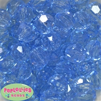 20mm Clear Blue Facet Bubblegum Beads Bulk