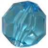 20mm Clear Cyan Blue Facet Bubblegum Beads