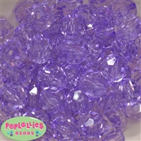 20mm Clear Lavender Facet Bubblegum Beads