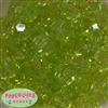20mm Clear Lime Facet Bubblegum Beads