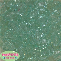 20mm Clear Mint Facet Bubblegum Beads