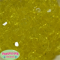 20mm Clear Yellow Facet Bubblegum Beads