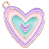 Small enamel colorful heart charm
