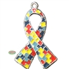 Small enamel colorful autism ribbon charm