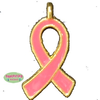 Enamel Pink Ribbon Charm