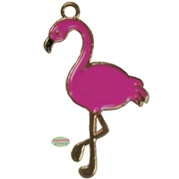 Small Enamel Flamingo Charm