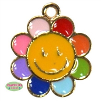 Small Enamel Colorful Flower Charm