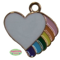 Small Enamel RainbowHeart Charm