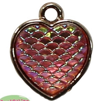 Small Enamel Iridescent Heart Charm