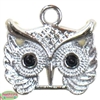 Small Silver Owl Charm