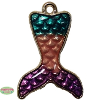 Small Enamel Iridescent Mermaid Tail Charm