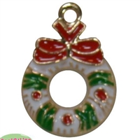 Enamel Christmas Wreath Charm