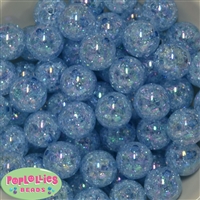 20mm Baby Blue Crackle Bubblegum Bead