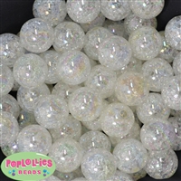 20mm Cream Crackle Bubblegum Bead