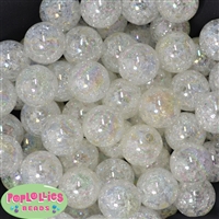 20mm Cream Crackle Bubblegum Bead Bulk
