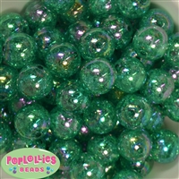 20mm Emerald Green Crackle Bubblegum Bead