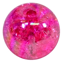 20mm Hot Pink Crackle Bubblegum Bead