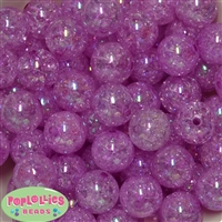 20mm Lavender Crackle Bubblegum Bead Bulk