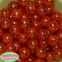 20mm Orange Crackle Bubblegum Bead