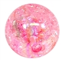 20mm Pink Crackle Bubblegum Bead