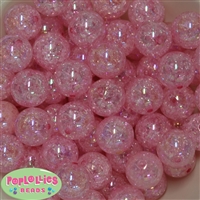 20mm Pink Crackle Bubblegum Bead Bulk
